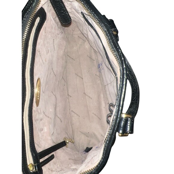 Brahmin Mini Asher Satchel Bag in Black & White Corsica - Picture 6 of 8